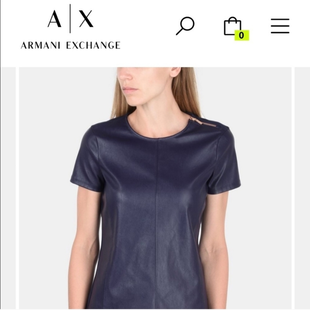 Armani Exchange Women's Dark Purple Short Sleeve Top